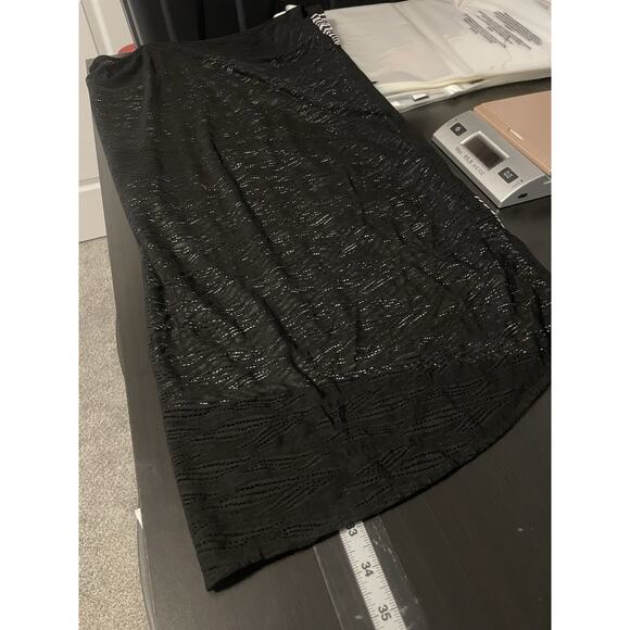 Chicos Womens High Low Tunic Size 3 US XL Black White Animal Print Stretch Sheer - Picture 6 of 7